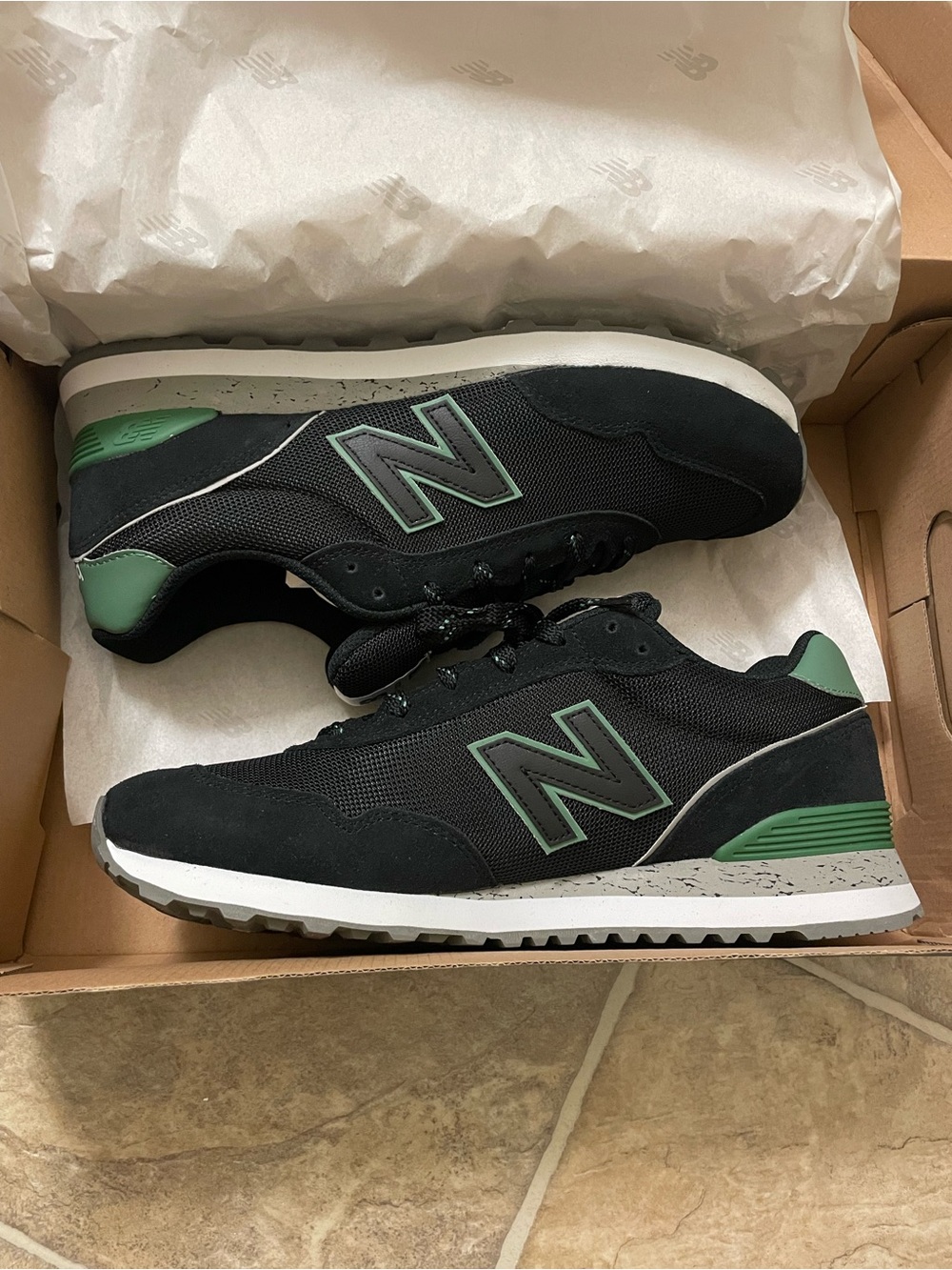 NEW BALANCE MEN'S 515 ML515UGB MEDIUM WIDTH SNEAKERS Black Green Size 11 Men’s